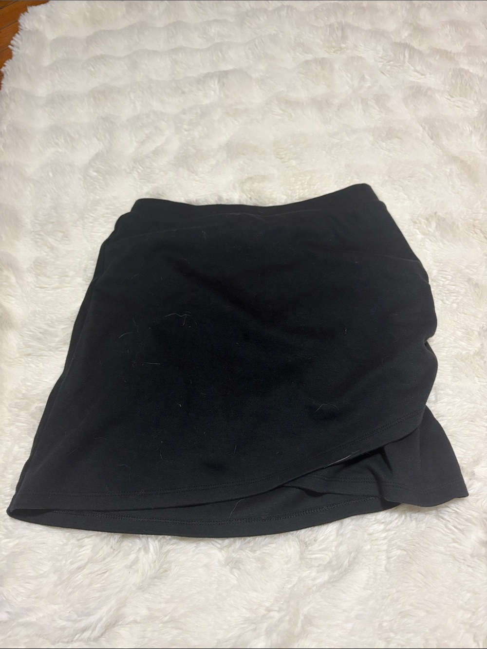 SO Black Wrap-Front Mini Skirt